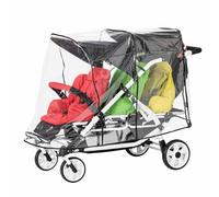 Rain Cover for Inline Triple Strollers, Made in The UK, Supersoft Crystal Clear PVC