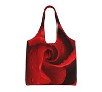 Rain Drop Red Rose,Reusable Tote Bags Grocery Bags Large Capacity Canvas Shopping Shoulder bag