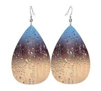 Rain Drops on Glass Patterned leather earrings, women's earrings, suitable for daily wear, party and date
