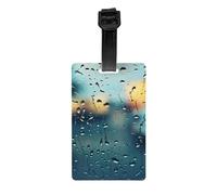 Rain Drops on Glass Print Luggage Tags for Suitcases Identification Labels Waterproof Travel Cruise Daily Use