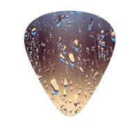 Rain Drops On Glass Printed,12 Pcs Guitar Pick,3 Different Thickness Plectrums for Acoustic Guitar Bass Ukulele (0.46mm 0.96mm 0.71mm)