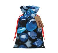 Rain Drops Over Rock Print Christmas Wrapping Bags Gift Bags With Drawstring, Xmas Party Presents And Favors