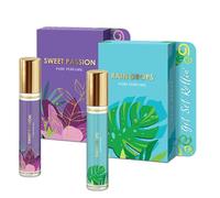Rain Drops & Sweet Passion Pure Perfume Combo, 10ml x 2 | Premium Long-Lasting Fruity & Floral Fragrances for Women | Alcohol-Free
