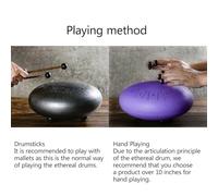 Rain Drum 14 Inch 15 Tone steel drum Tone Standard Tongue Drum with Practical Tutorial Backpack, Sound Hole Cover(Blue A)