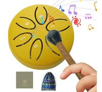 Rain Drum,3 Inch 6 Notes Yard Rhythm Rain Drum for Kids - Portable Outside Meditation Instrument for Backyard Lawn Yard School Beginner Home Adults Kids Yoga