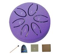 Rain Drum 3inch 6 Tone Carbon Steel Drum Ethereal Soothing Tongue Mini Rain for Outside When it Rains for Zen Education Meditation Yoga, Purple Steel Chakra for
