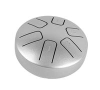 Rain Drum, 5 Inch 6 Note Handpan Mini Hollow Drum for Camping, Meditation or Yoga (Silver)