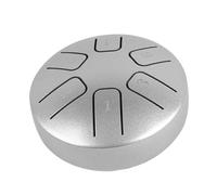 Rain Drum, 5 Inch 6 Note Handpan Mini Hollow Drum for Camping, Meditation or Yoga (Silver)