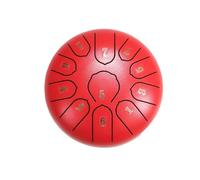 Rain Drum 6 Inch 11 Tone steel drum Adult Performance Musical Instrument Tongue Drum Suitable for Concerts, Instrument Teaching(Red)