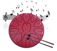Rain Drum for Garden | 6-Inch 11-Tone Steel Tongue Drum Rain Chime | Ethereal Drum For Rain Outdoor | Rain Drums for Zen & Musical Education,Red