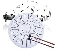 Rain Drum for Garden | 6-Inch 11-Tone Steel Tongue Drum Rain Chime | Ethereal Drum For Rain Outdoor | Rain Drums for Zen & Musical Education,White