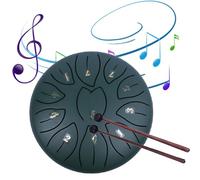 Rain Drum for Garden | 6-Inch 11-Tone Steel Tongue Drum Rain Chime | Musical Instruments For Outside | Ethereal Drum For Rain Outdoor | Balmy Rain Drum for Kids,StoneGreen