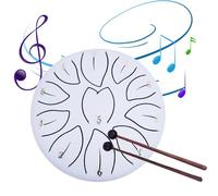 Rain Drum for Garden | 6-Inch 11-Tone Steel Tongue Drum Rain Chime | Musical Instruments For Outside | Ethereal Drum For Rain Outdoor | Balmy Rain Drum for Kids,White