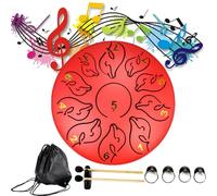 Rain Drum for Garden | 6 Inches 11 Tones Steel Tongue Drum Rain Chime | Chakra Drum For Rain | Ethereal Drum For Rain Outdoor | Rain Drum for Kids,Red