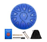 Rain Drum for Garden 6 Inches, Surwin Chakra Drum for Rain with Pocket and Mallets, Steel Tongue Drum Musical Instruments Rain Drum Outside for Meditation Yoga, C Major 11 Scale (Blue)
