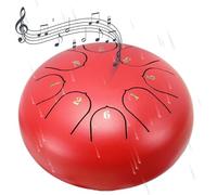 Rain Drum for Garden, 8 Notes 6" Chakra Rain Drum Steel Tongue Drum Rain Bell Musical Instrument Creates a Peaceful and Charming Atmosphere in the Garden(Red)