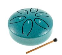 Rain Drum for Garden- Steel Tongue Drum 3 Inch 6 Notes Percussion Instrument with Cloth Bag, Music Book and Mallets, Music Gift for Kids (Sky Green)