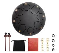 Rain Drum for Garden, Steel Tongue Drum 6 Inch 8 Tones Tongue Drum, Rain Drum Outdoor, Chakra Drum Rain, Handpan Drum Steel Pan Tones Percussion Instrument for Meditation Yoga (Black01)
