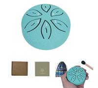 Rain Drum for Garden, Surwin Chakra Drum for Rain with Pocket and Mallets, 3 inches 6 Tone Steel Tongue Drum Musical Instruments Rain Drum Outside for Meditation Yoga (Sky Blue)