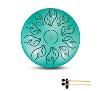 Rain Drum for Garden, Surwin Chakra Drum for Rain with Pocket and Mallets, 6 inches 11 Tone D Key Steel Tongue Rain Drum Musical Instruments for Outside Meditation Yoga (Aqua)