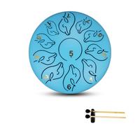 Rain Drum for Garden, Surwin Chakra Drum for Rain with Pocket and Mallets, 6 inches 11 Tone D Key Steel Tongue Rain Drum Musical Instruments for Outside Meditation Yoga (Violet2)