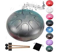 Rain Drum For Garden: The 6 Inch 8 Note Steel Tongue Drum Rain Is A Perfect Addition To Your Garden Musical(Silver)