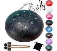 Rain Drum For Garden: The 6 Inch 8 Note Steel Tongue Drum Rain Is A Perfect Addition To Your Garden Musical(Black)