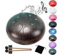 Rain Drum For Garden: The 6 Inch 8 Note Steel Tongue Drum Rain Is A Perfect Addition To Your Garden Musical(Brown)
