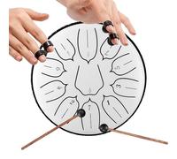 Rain Drum for Outdoor Garden, 6 Inch 11 Notes Natural Chakra Drum for Outdoor Rain, Drum Rain Chime (White)