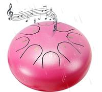 Rain Drum for Outdoor Garden, 8 Notes 6 Inch Ch-akra Drum for Rain, Steel Tongue Drum, Outside Musical Rain Drum For Garden, Mini Handpan Drum Instrument (pink)