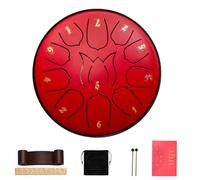 Rain Drum for Outdoor Garden, Rain Drum for Garden Instrument, Drum Bag and Other Percussion Kit for Meditation and Music Therapy. (Red, 11 Tons), JZRRSLUHK, 11 tons