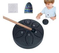 Rain Drum for Outdoor, Tongue Drums for Adults - A-Key Tank Drum, 6 Notes 3 Inch Meditation Drum, Mallet and Music Book Included, Percussion Instrument