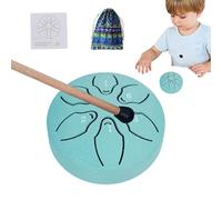 Rain Drum for Outdoors, Tongue Drums for Adults, Meditation Drum A-Key Tank Drum Ethereal Sound 6 Note 3 Inch Handpan Percussion Instrument with Mallets, Music Book for Yoga, Concerts, Music