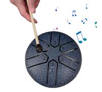 Rain Drum for Outside, 3 Inches 6 Notes Steel Tongue Drum Rain Chime, Waterproof Musical Chakra Drum for Garden, Mini Handpan Drum Instrument for Musical Education Entertainment (Navy Blue)