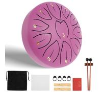 Rain Drum for Outside, 6 Inch 11 Tones Hand Drum Percussion Instrument Tank Drum Set with Drumsticks, English Score Instructions, Storage Bag, Finger Cots,Wipe, Rain Drums for Zen & Musical Education