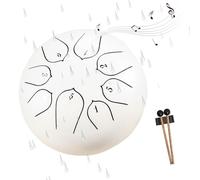 Rain Drum for Outside,6 Inch 8 Notes Chakra Drum for Rain,Rain Drum for Outside Garden,Rain Drum for Outside When it Rains (White)
