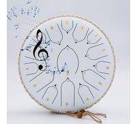 Rain Drum for Outside Garden,13 Inch Steel Tongue Drum,Ch-akra Drum for Rain Outdoor, Drum Rain Chime Waterproof,with Bag, Music Book, Drumsticks, Mallet Holder and Finger Paddles, for Camping.(Color: