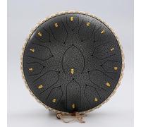 Rain Drum for Outside Garden,13 Inch Steel Tongue Drum,Ch-akra Drum for Rain Outdoor, Drum Rain Chime Waterproof,with Bag, Music Book, Drumsticks, Mallet Holder and Finger Paddles, for Camping.(Color: