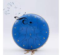 Rain Drum for Outside Garden,13 Inch Steel Tongue Drum,Ch-akra Drum for Rain Outdoor, Drum Rain Chime Waterproof,with Bag, Music Book, Drumsticks, Mallet Holder and Finger Paddles, for Camping.(Color: