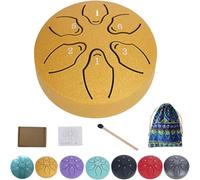 Rain Drum for Outside Garden,2025 Upgrade Steel Tongue Drum Rain Chime Waterproof,6 Notes Steel Tongue Drum Rain Chime with Bag Sticks Music Book,Mini Handpan Drum,Rain Drum for Garden Instrument