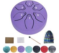 Rain Drum for Outside Garden,2025 Upgrade Steel Tongue Drum Rain Chime Waterproof,6 Notes Steel Tongue Drum Rain Chime with Bag Sticks Music Book,Mini Handpan Drum,Rain Drum for Garden Instrument