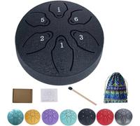 Rain Drum for Outside Garden,2025 Upgrade Steel Tongue Drum Rain Chime Waterproof,6 Notes Steel Tongue Drum Rain Chime with Bag Sticks Music Book,Mini Handpan Drum,Rain Drum for Garden Instrument