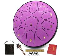Rain Drum for Outside & Garden - 6.5-Inch Steel Tongue Drum, 11 Notes with Soft Bag, Music Book, and Mallets - Ideal for Meditation, Yoga, Relaxation, Sound Therapy, Musical Education - by VESYMAN