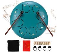 Rain Drum for Outside Garden,6 Inch 8 Notes Steel Tongue Drum Instrument Steel Drum Set with Drumsticks,Stand Meditation Yoga Musical Education,Best Gift for Adult& Kids(Lake Blue)
