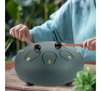 Rain Drum for Outside Garden, 6 Inch 8 Notes Steel Tongue Drums Sound bath Chimes, Musical Instruments for Kids Ages 5-9, Percussion Healing/Therapy Adults, Elements of Peace Hang Chime, Music Maker