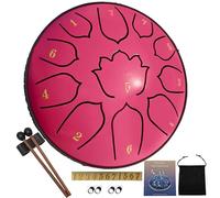 Rain Drum for Outside Garden, 6-Inch Steel Tongue Drum with 11 Notes, Percussion Instrument, Includes Soft Bag, Music Book, and Mallets, Ideal for Meditation, Yoga, and Relaxation