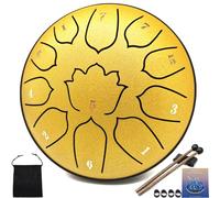Rain Drum for Outside Garden, 6-Inch Steel Tongue Drum with 11 Notes, Percussion Instrument, Includes Soft Bag, Music Book, and Mallets, Ideal for Meditation, Yoga, and Relaxation