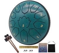 Rain Drum for Outside Garden, 6-Inch Steel Tongue Drum with 11 Notes, Percussion Instrument, Includes Soft Bag, Music Book, and Mallets, Ideal for Meditation, Yoga, and Relaxation