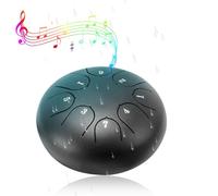 Rain Drum for Outside Garden, 6 Inches 8 Notes Drum for Rain Outdoor,Drum Rain Chime Waterproof,Rain Drum for Garden Instrument (Black)