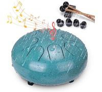 Rain Drum for Outside Garden - 6 Inches 8 Notes Steel Tongue Drum Waterproof Rain Chime for Garden Outdoor Instrument Hand Drum